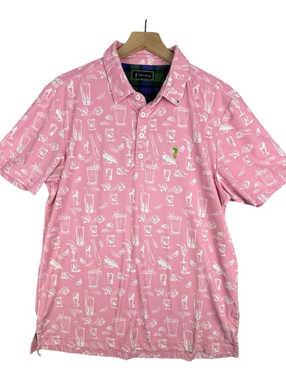 William Murray Shirt Men Medium Pink Minty Fresh Novelty Golf Polo - Picture 2 of 13